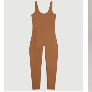 NEW Girlfriend Collective Scoop Neck Unitard One Piece Jumpsuit in Twig